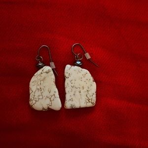 Genuine stone dangle earrings